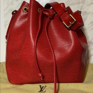 Louis Vuitton Red Epi Noe Bag